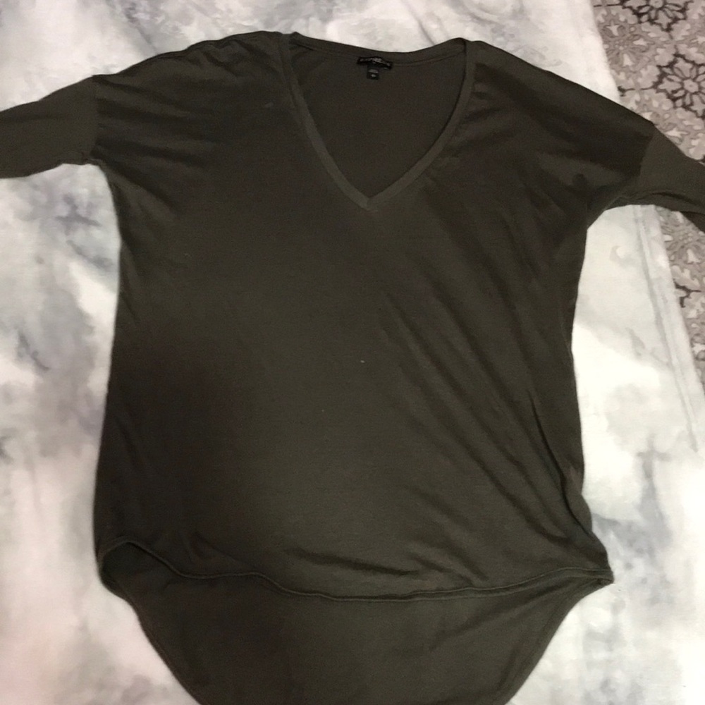 Army green flowey shirt